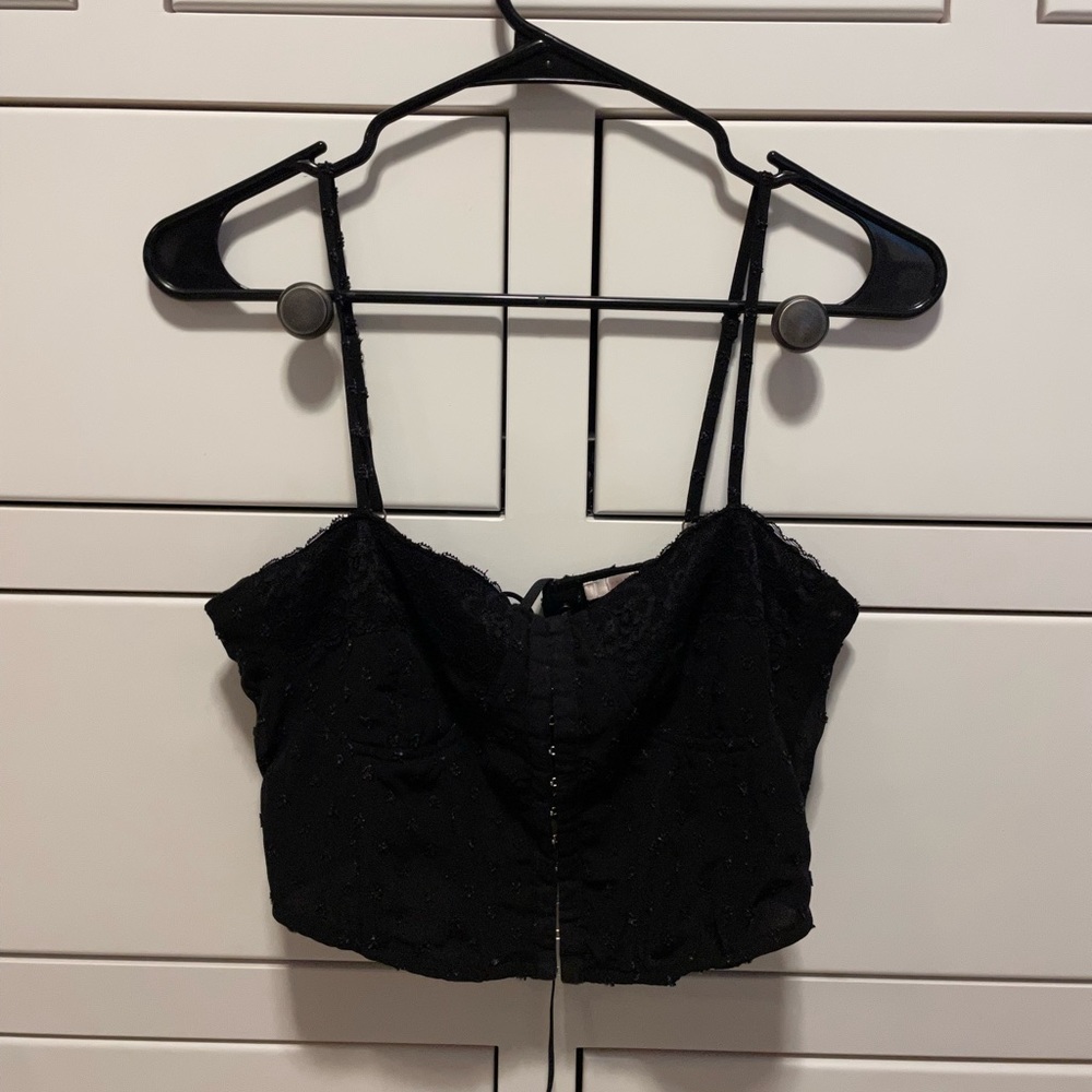 black pacsun crop top corset